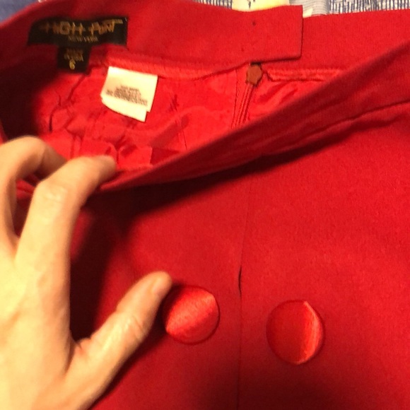 Red vintage 80s split front maxi skirt - Picture 3 of 3